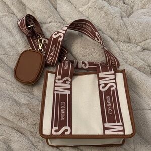 Steve Madden Tan and Cream Tote Bag